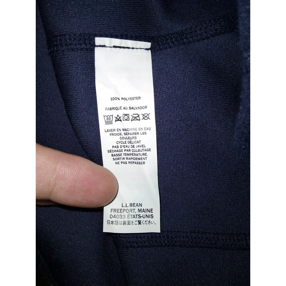 LL Bean Men’s 1/4 Zip Soft Fleece Pullover Jacket Navy Blue Large